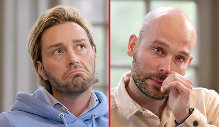 Dennis blijft emotieloos tijdens het eindgesprek van Married at First Sight terwijl Stefan zichtbaar geraakt is door de eindbrief waarin staat dat hij na afloop van MAFS 2025 wil scheiden.